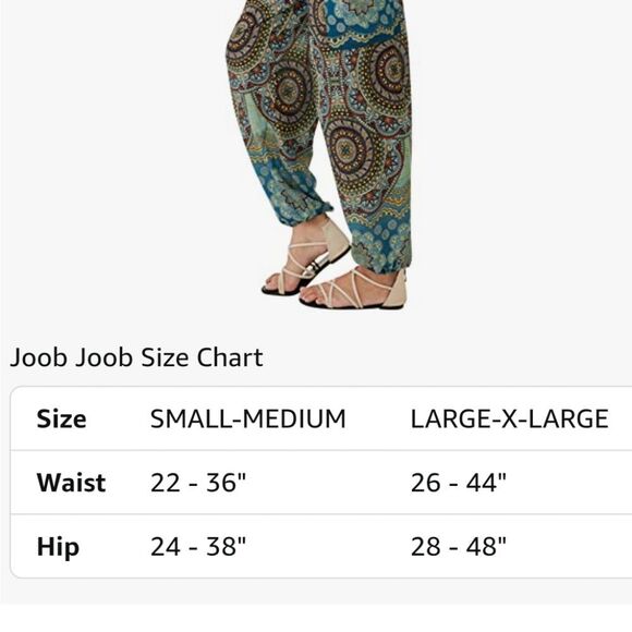 Joob Joob Turquoise Gold Mandala Print Pull On Hippie Harem Pants Size L / XL - Picture 13 of 13